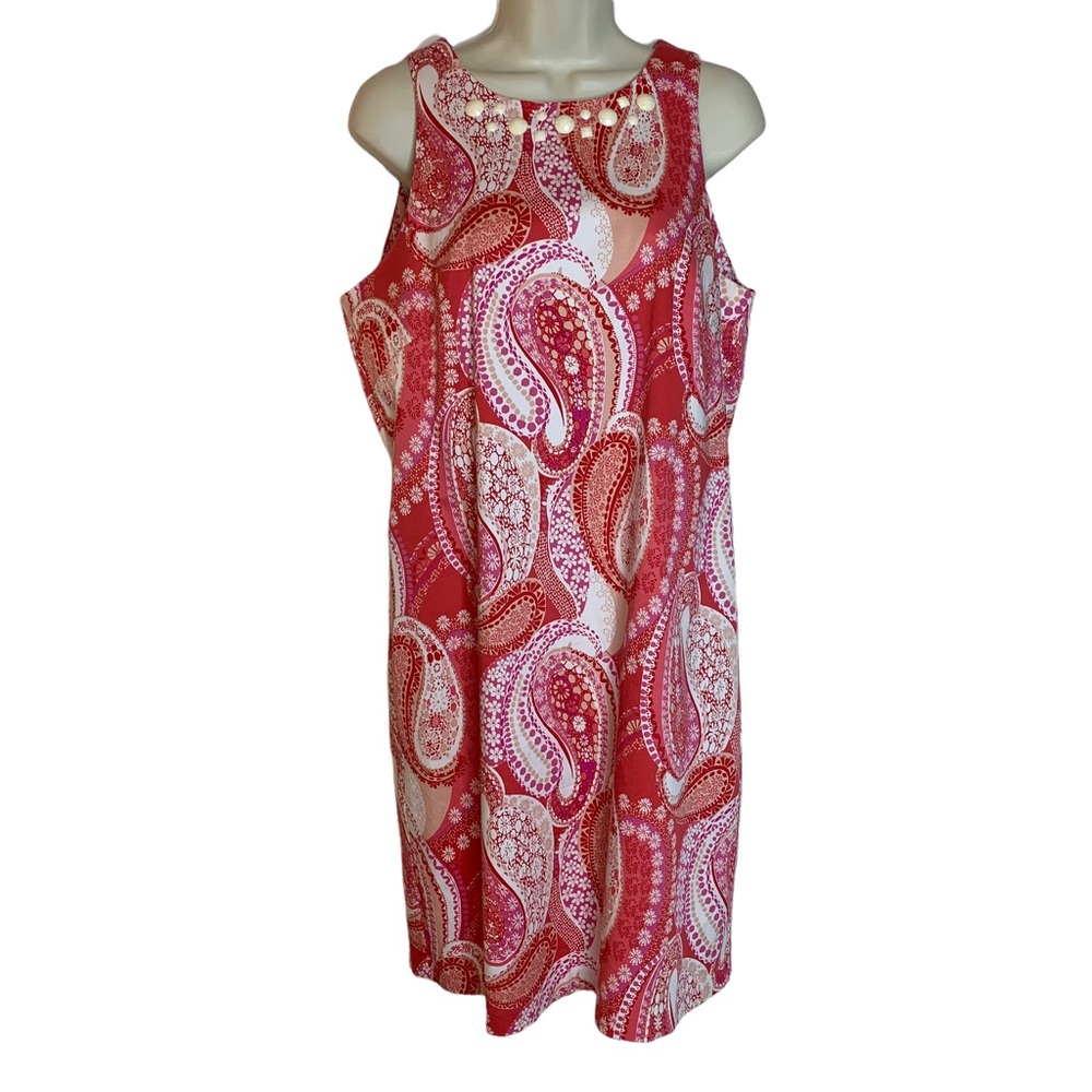 Vintage Pappagallo Women’s Pink Paisley Preppy Bohemian Dress size 10
